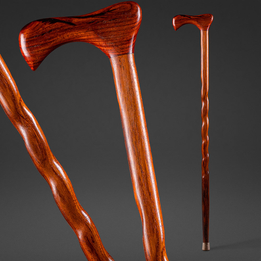 Twisted Cocobolo Traditional Handcrafted Walking Cane 37 Brazos Walking Sticks 2864