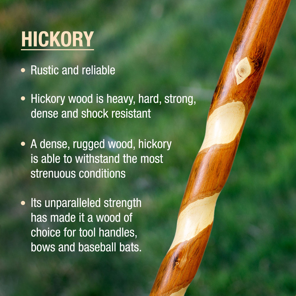 Hickory Stockman Cane Wood Walking Stick Vintage Style 33.5 Length 1  Diameter